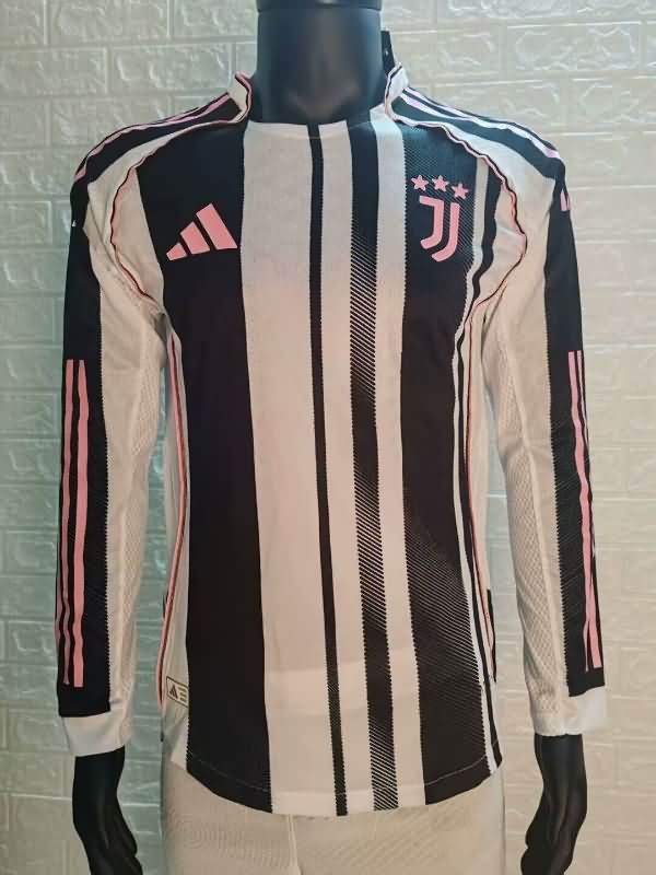 Thailand Quality(AAA) 25/26 Juventus Home Long Sleeve Soccer Jersey (Player)