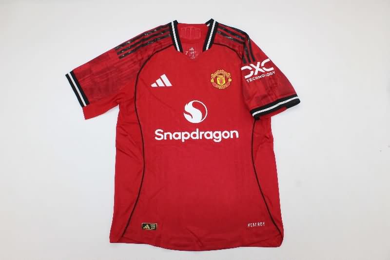Thailand Quality(AAA) 25/26 Manchester United Home Soccer Jersey (Player)