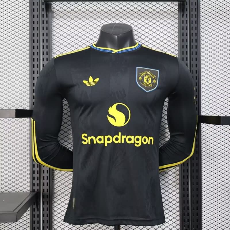 Thailand Quality(AAA) 25/26 Manchester United Third Long Sleeve Soccer Jersey (Player) Leaked