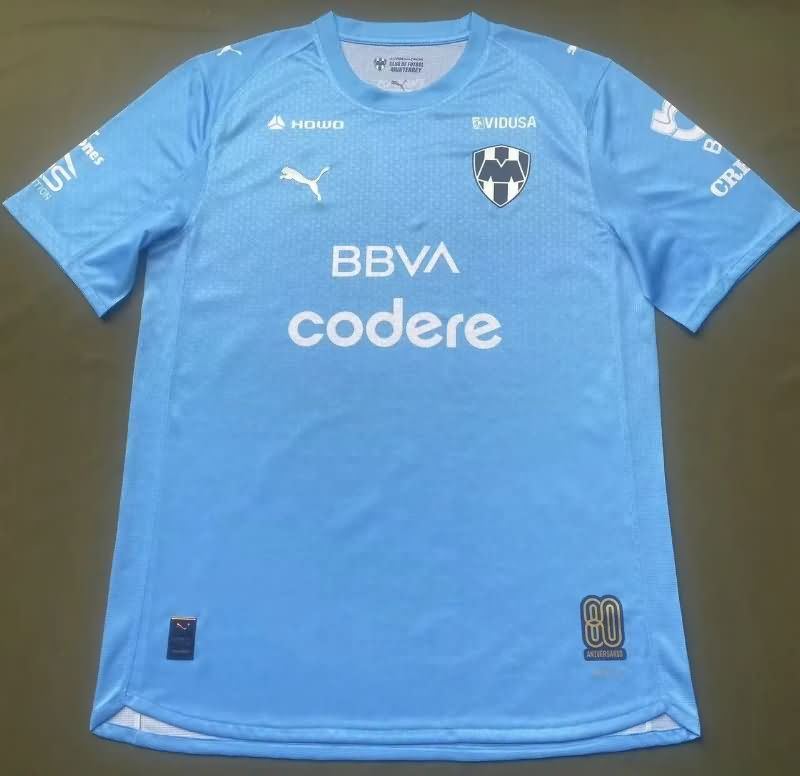 Thailand Quality(AAA) 25/26 Monterrey Goalkeeper Blue Soccer Jersey (Player)