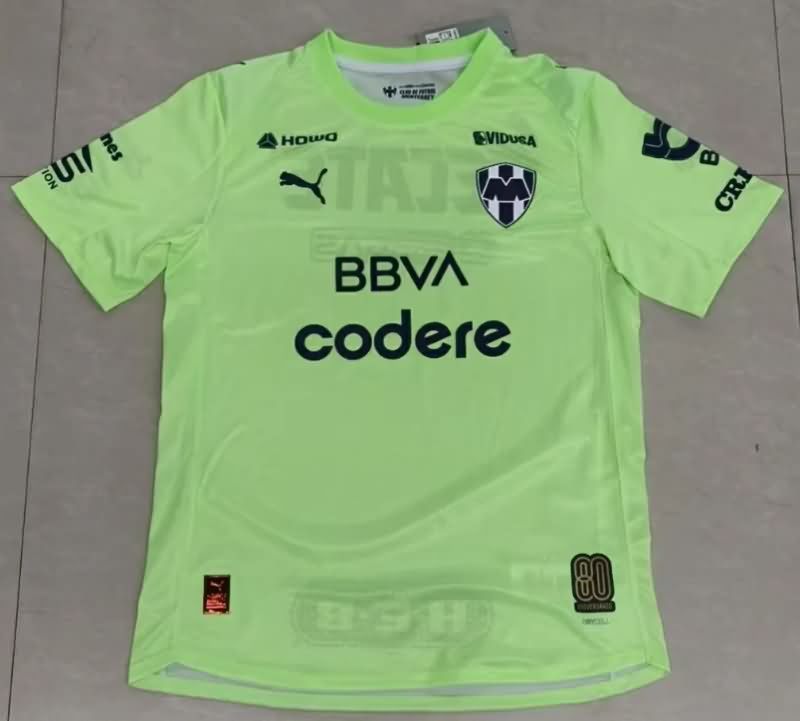 Thailand Quality(AAA) 25/26 Monterrey Goalkeeper Green Soccer Jersey (Player)