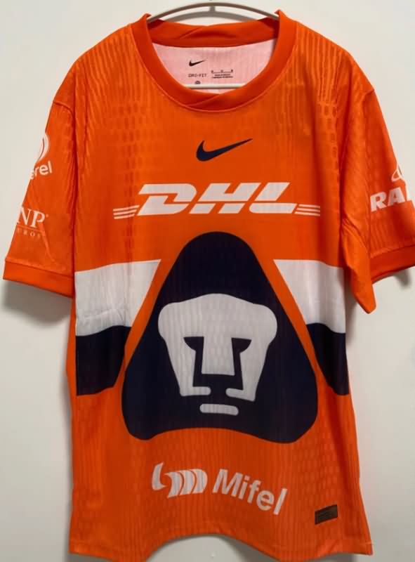 Thailand Quality(AAA) 25/26 Pumas UNAM Goalkeeper Orange Soccer Jersey (Player)