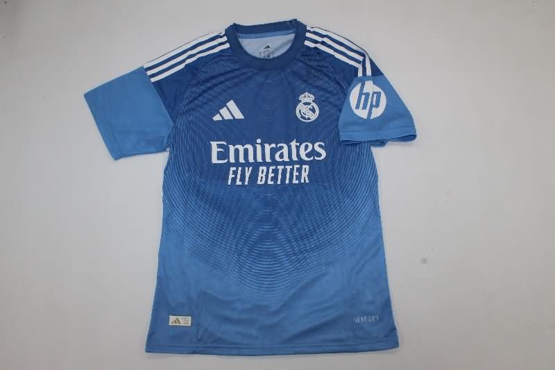 Thailand Quality(AAA) 25/26 Real Madrid Goalkeeper Blue Soccer Jersey (Player)