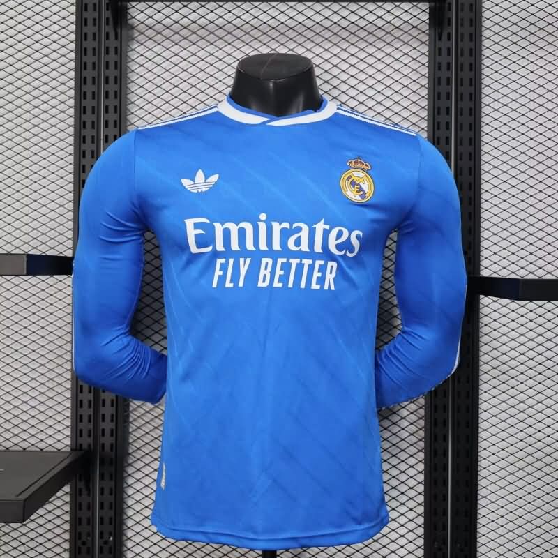 Thailand Quality(AAA) 25/26 Real Madrid Third Long Sleeve Soccer Jersey (Player) Leaked