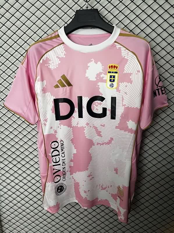 Thailand Quality(AAA) 25/26 Real Oviedo Pink Soccer Jersey