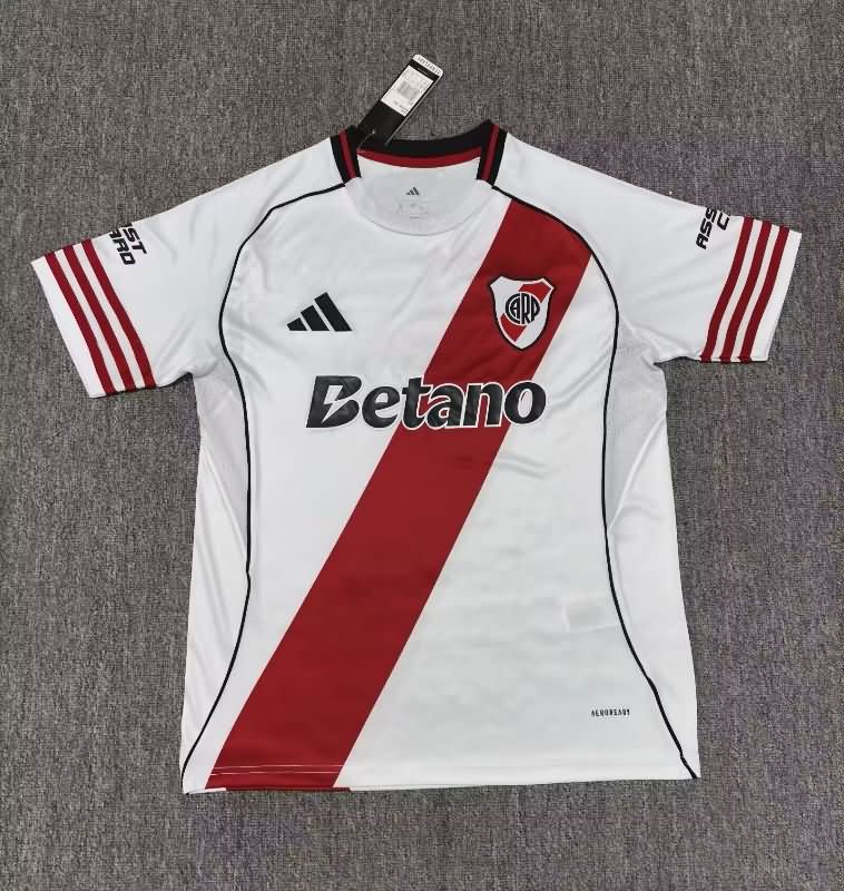Thailand Quality(AAA) 2025 River Plate Home Soccer Jersey With Sponsor