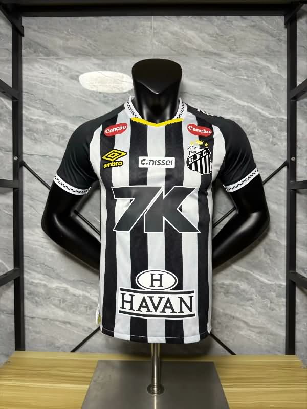 Thailand Quality(AAA) 2025 Santos Away Soccer Jersey With Sponsor (Player)