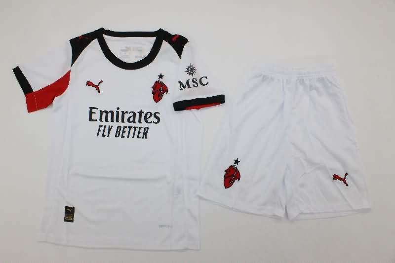 25/26 AC Milan Away Kids Soccer Jersey And Shorts