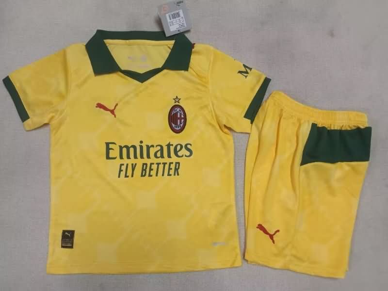 25/26 AC Milan Third Kids Soccer Jersey And Shorts