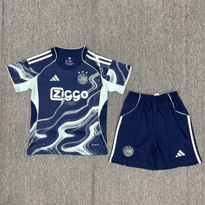 25/26 Ajax Away Kids Soccer Jersey And Shorts