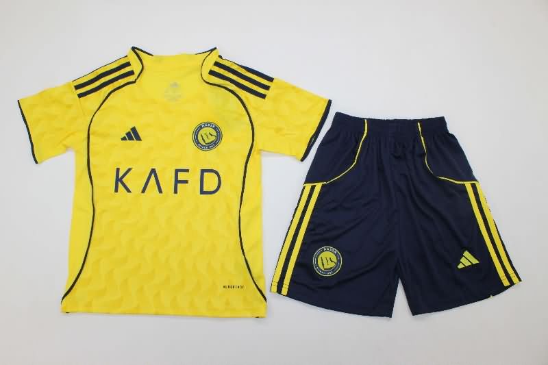 25/26 Al Nassr FC Home Kids Soccer Jersey And Shorts