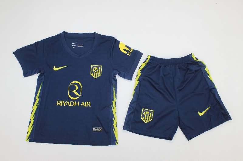 25/26 Atletico Madrid Away Kids Soccer Jersey And Shorts