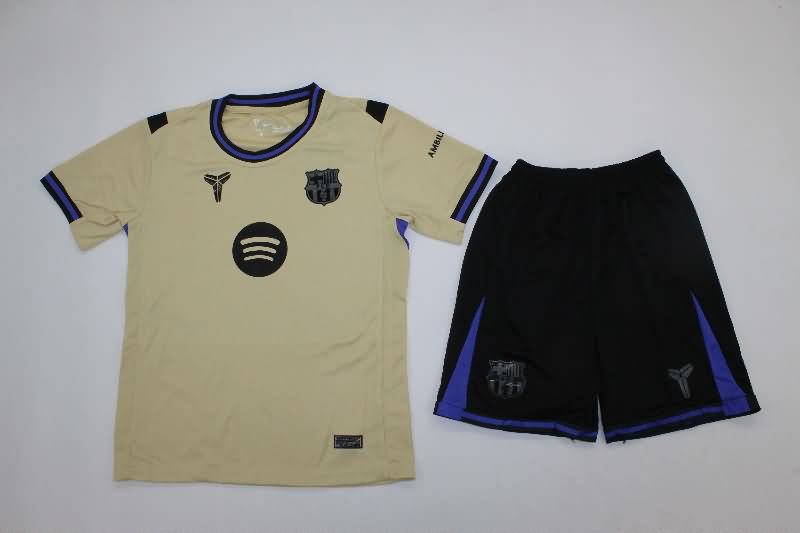 25/26 Barcelona Away Kids Soccer Jersey And Shorts