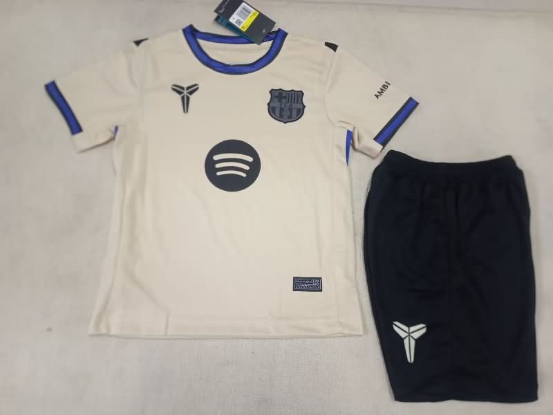 25/26 Barcelona Away Kids Soccer Jersey And Shorts Leaked
