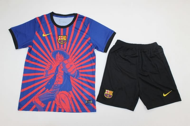 25/26 Barcelona Special Kids Soccer Jersey And Shorts