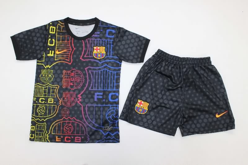 25/26 Barcelona Special Kids Soccer Jersey And Shorts 06