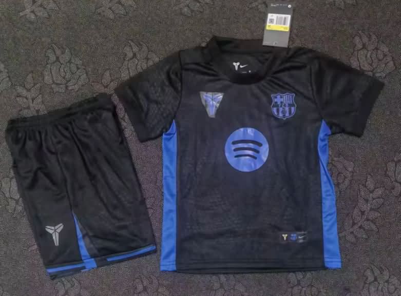 25/26 Barcelona Training Kids Soccer Jersey And Shorts 05