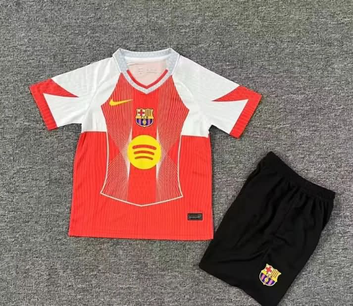 25/26 Barcelona Training Kids Soccer Jersey And Shorts 06