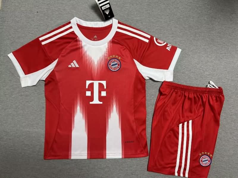 25/26 Bayern Munich Home Kids Soccer Jersey And Shorts Leaked
