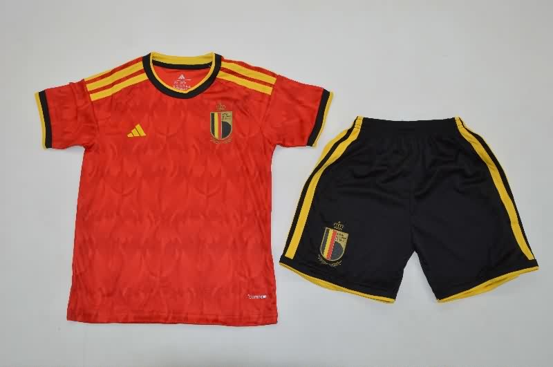 2026 Belgium World Cup Home Kids Soccer Jersey And Shorts