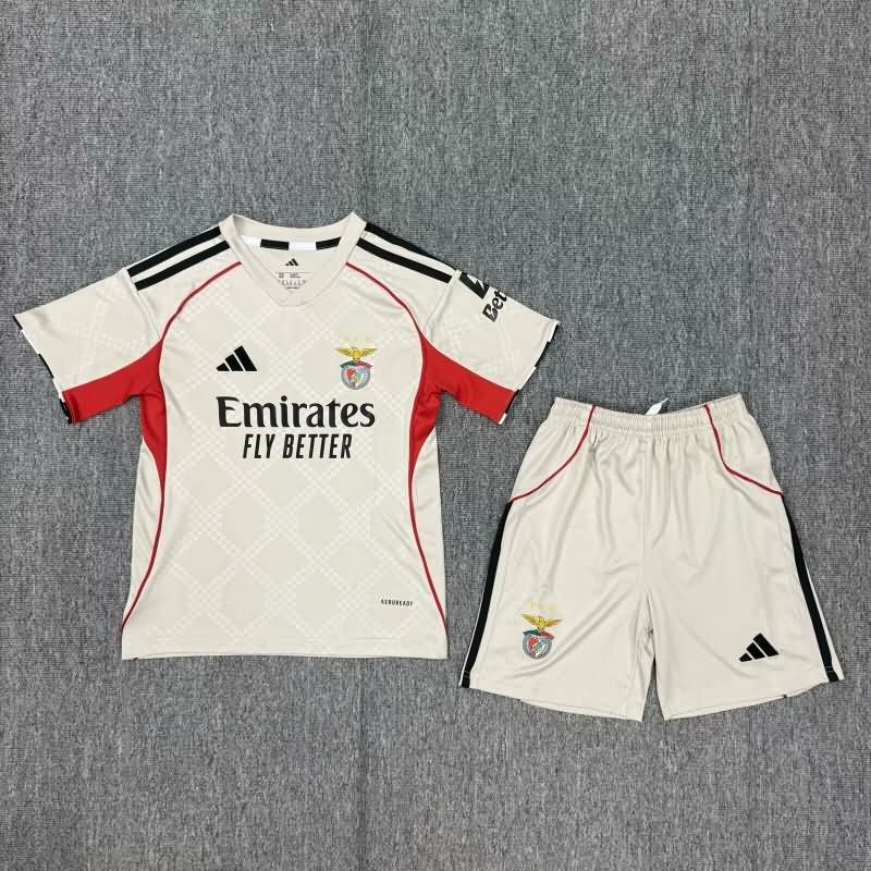 25/26 Benfica Away Kids Soccer Jersey And Shorts