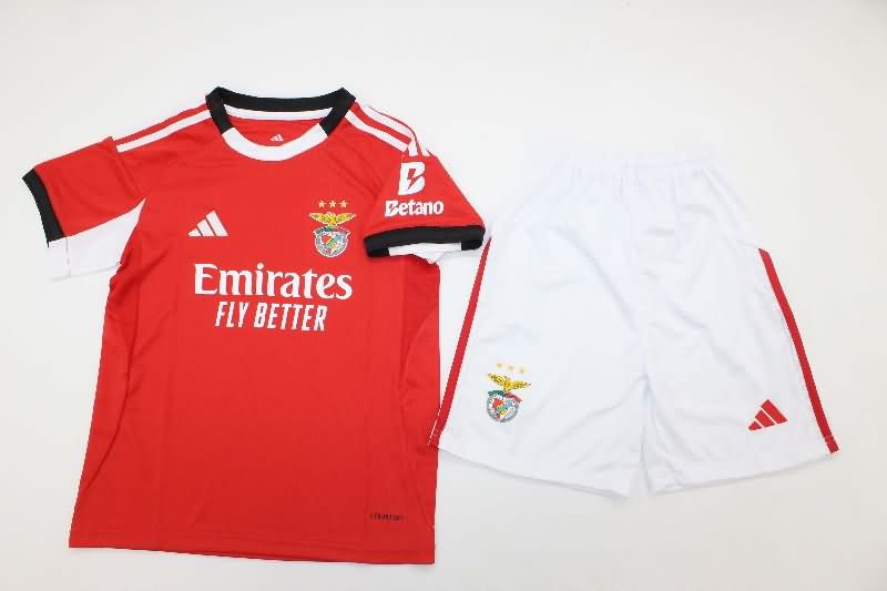 25/26 Benfica Home Kids Soccer Jersey And Shorts