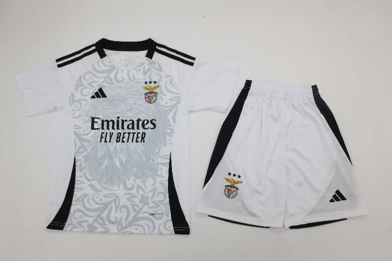 25/26 Benfica White Kids Soccer Jersey And Shorts