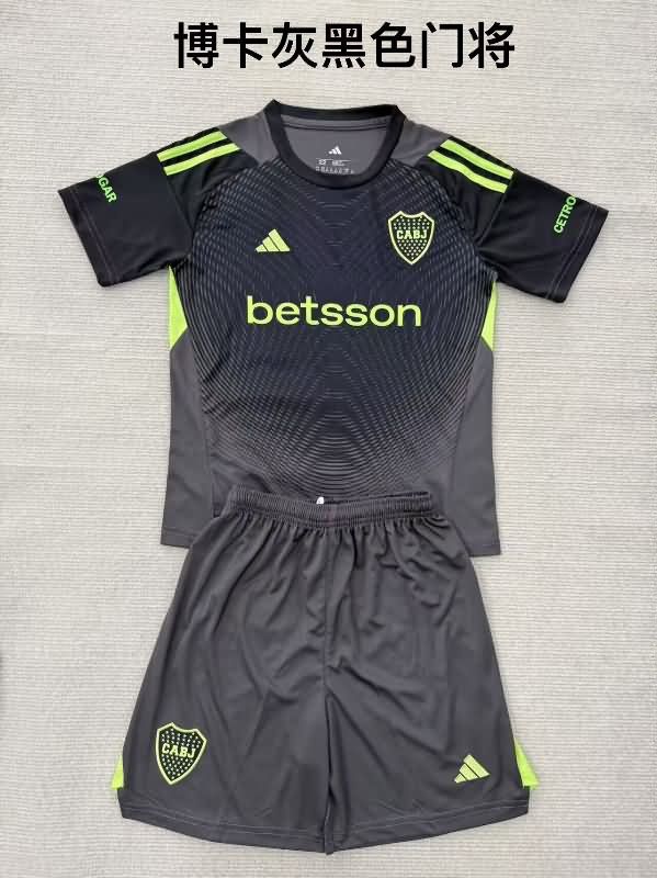 25/26 Boca Juniors Goalkeeper Black Kids Soccer Jersey And Shorts