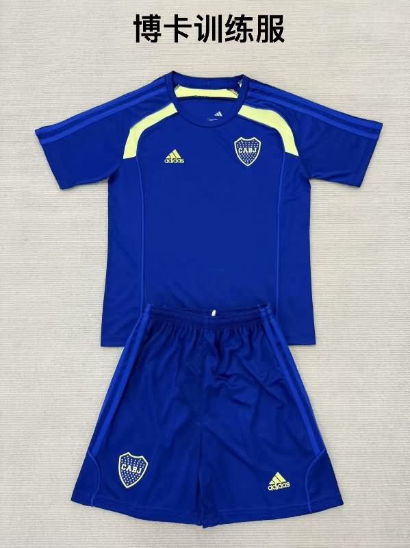 25/26 Boca Juniors Training Kids Soccer Jersey And Shorts