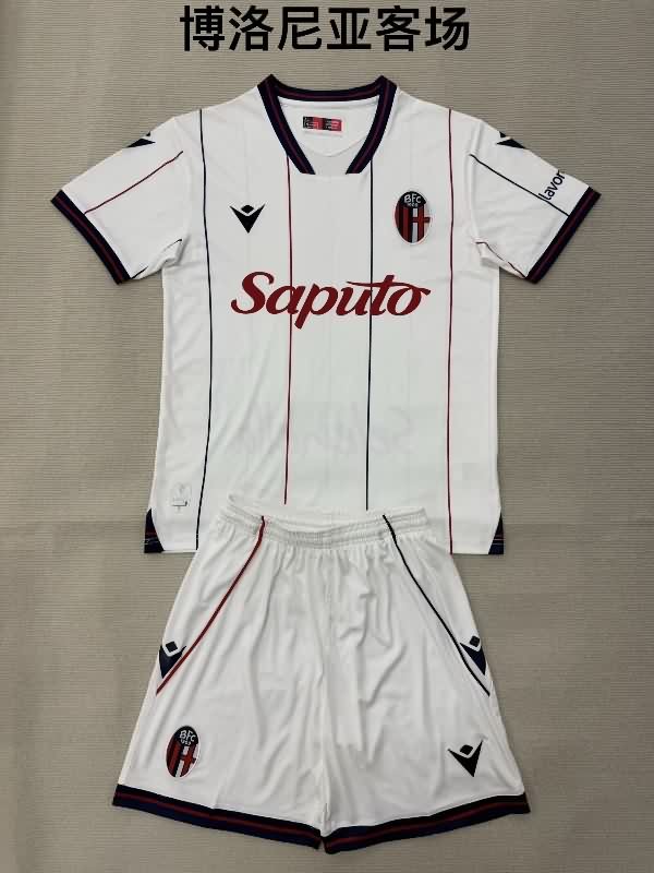 25/26 Bologna Away Kids Soccer Jersey And Shorts