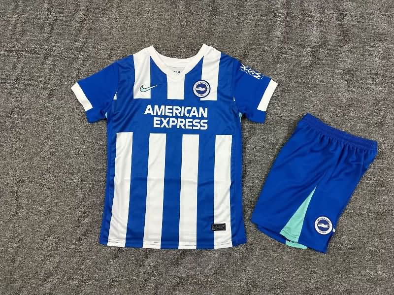 25/26 Brighton Home Kids Soccer Jersey And Shorts
