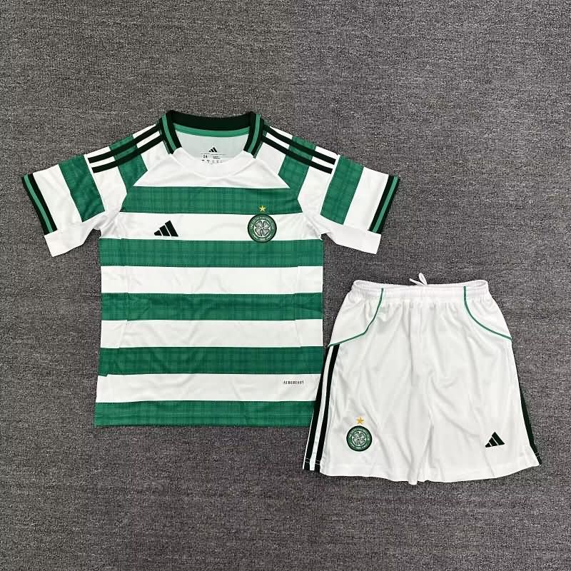 25/26 Celtic Home Kids Soccer Jersey And Shorts
