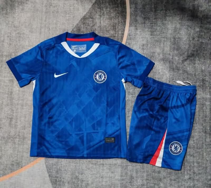 25/26 Chelsea Home Kids Soccer Jersey And Shorts