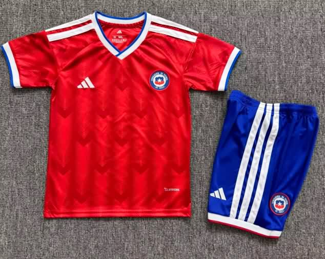 2026 Chile Home Kids Soccer Jersey And Shorts