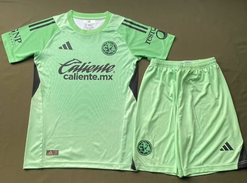 25/26 Club America Goalkeeper Green Kids Soccer Jersey And Shorts