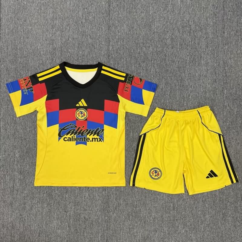 25/26 Club America Home Kids Soccer Jersey And Shorts