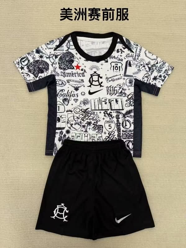 25/26 Club America Training Kids Soccer Jersey And Shorts