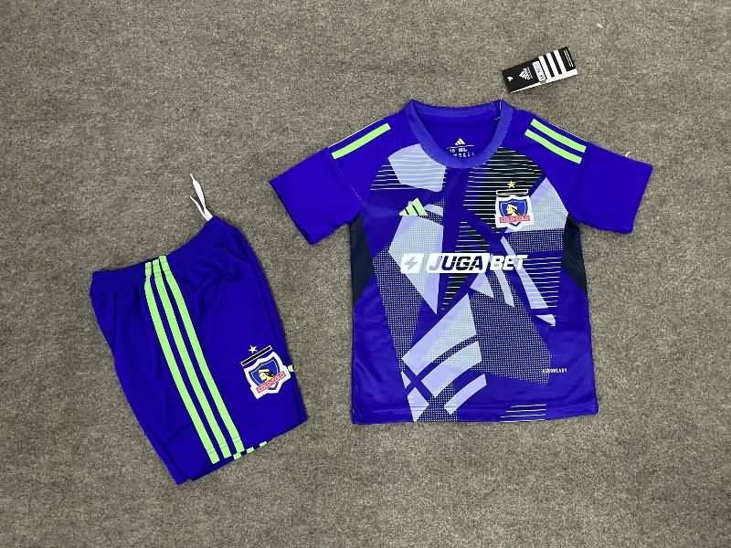 2025 Colo Colo Goalkeeper Purple Kids Soccer Jersey And Shorts