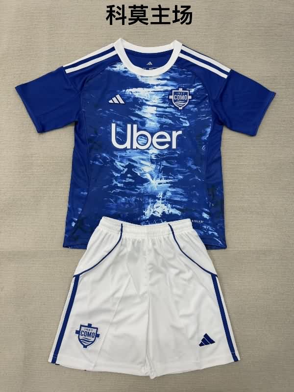 25/26 Como Home Kids Soccer Jersey And Shorts