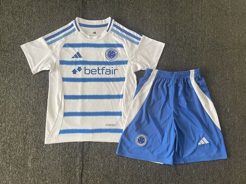 2025 Cruzeiro Away Kids Soccer Jersey And Shorts