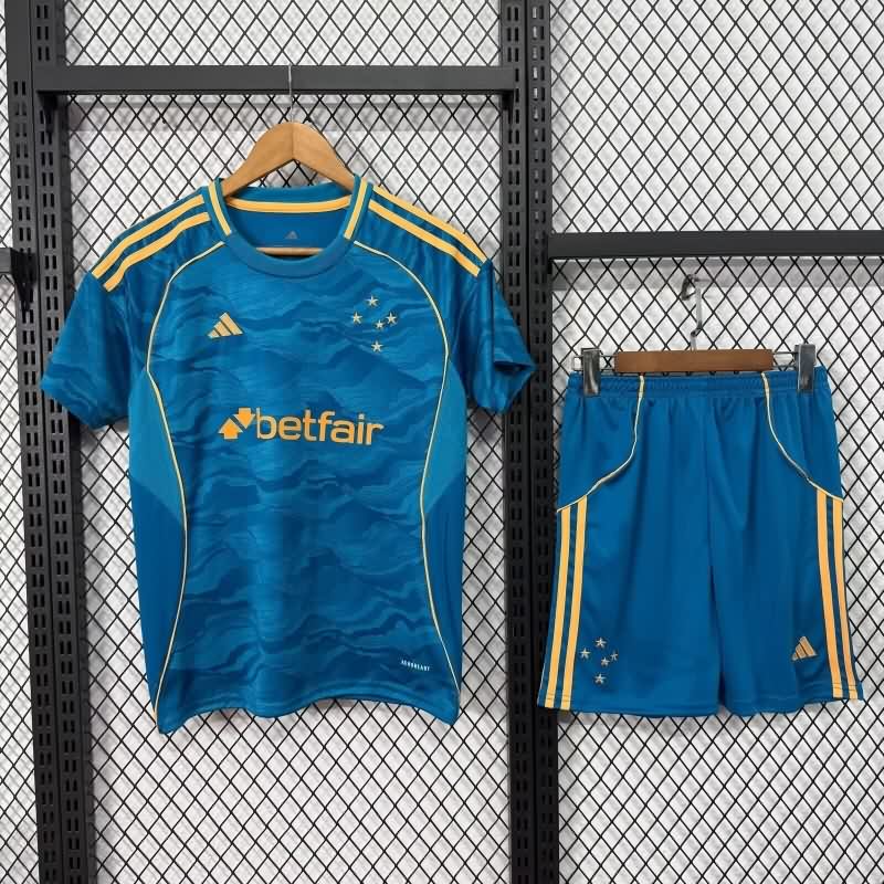 2025 Cruzeiro Third Kids Soccer Jersey And Shorts
