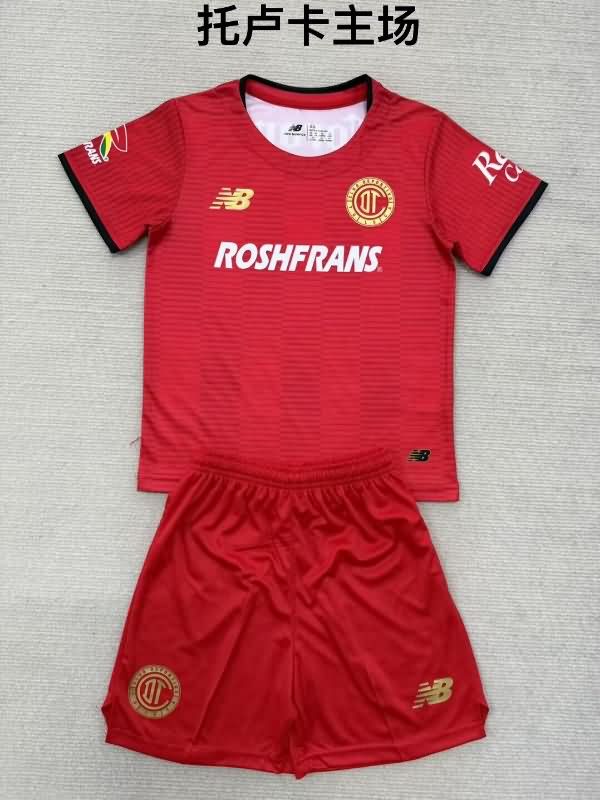 25/26 Deportivo Toluca Home Kids Soccer Jersey And Shorts