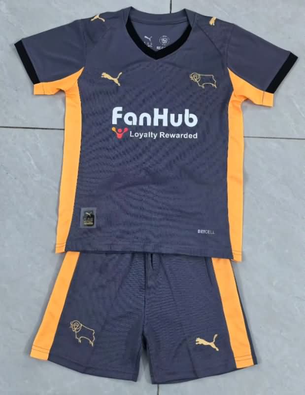 25/26 Derby County Away Kids Soccer Jersey And Shorts