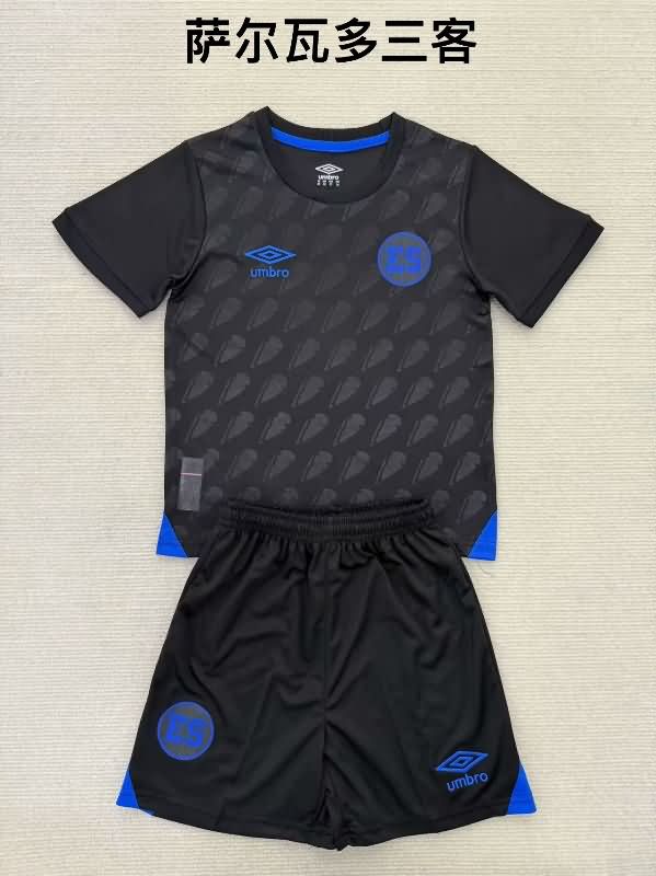 2025 El Salvador Third Kids Soccer Jersey And Shorts