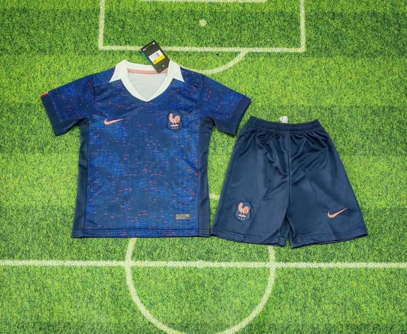 2025 France Home Kids Soccer Jersey And Shorts