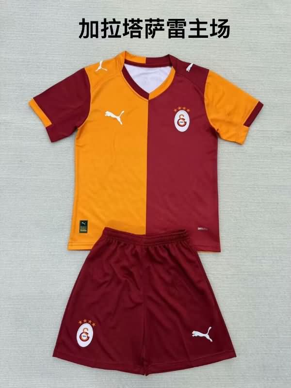 25/26 Galatasaray Home Kids Soccer Jersey And Shorts
