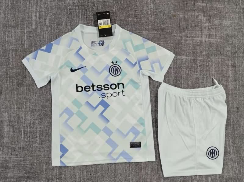25/26 Inter Milan Away Kids Soccer Jersey And Shorts Leaked