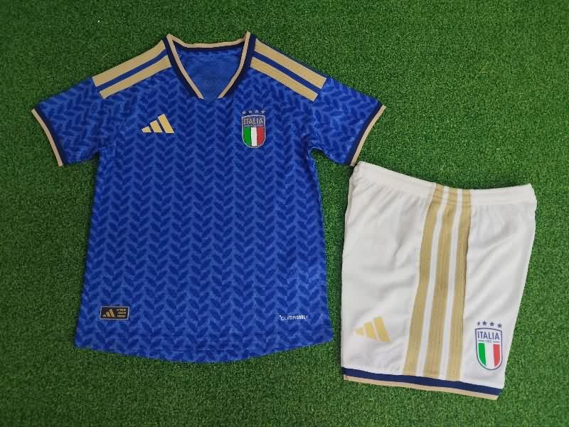 25/26 Italy Home Kids Soccer Jersey And Shorts (Player)