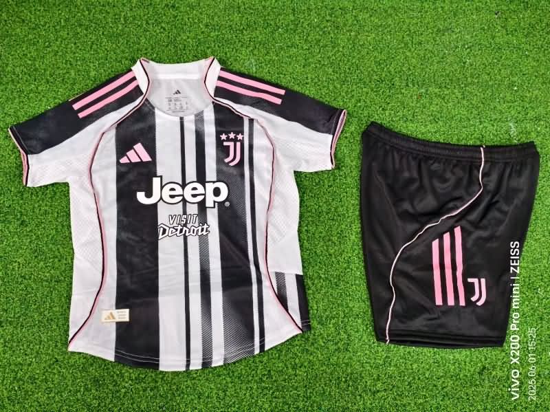 25/26 Juventus Home Kids Soccer Jersey And Shorts (Player)
