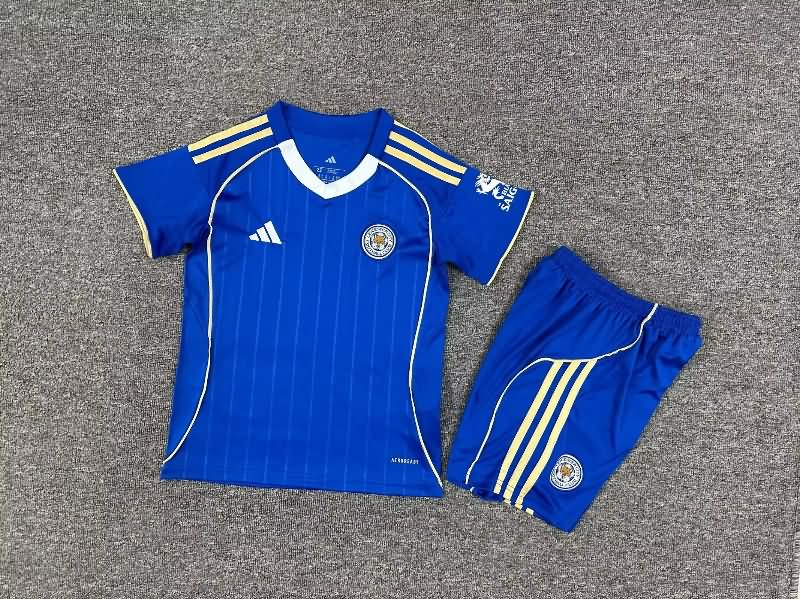 25/26 Leicester City Home Kids Soccer Jersey And Shorts